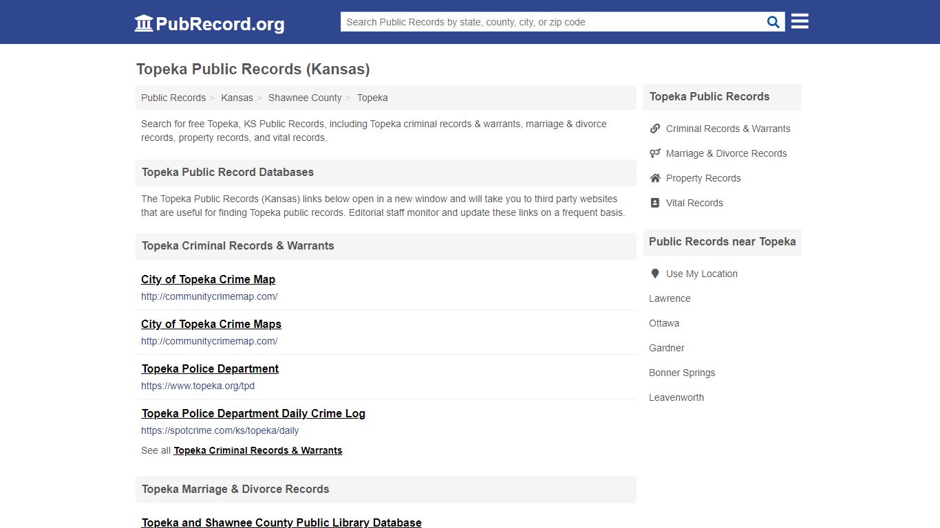 Free Topeka Public Records (Kansas Public Records)